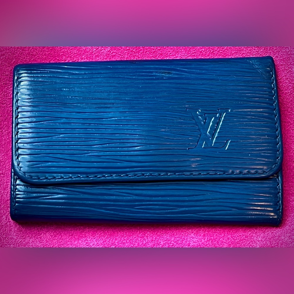 Louis Vuitton Blue Epi Leather Wallet Key Holder